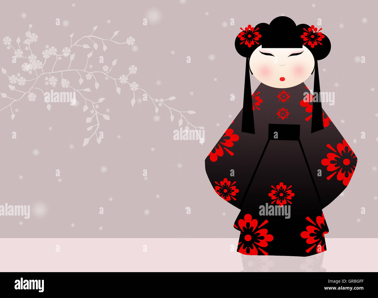 Poupées kokeshi Banque D'Images