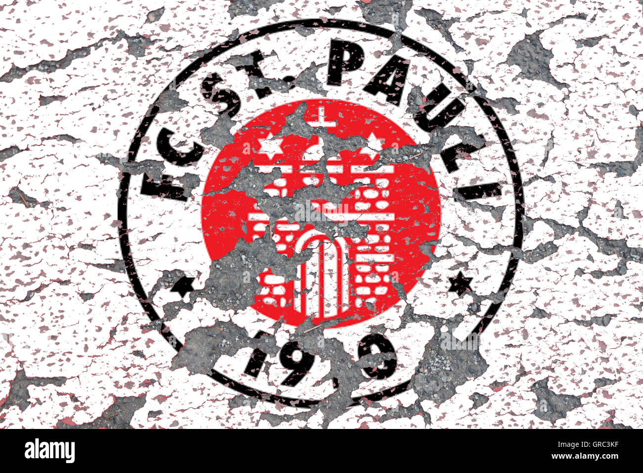 D'éroder les logos de Soccer Club Sankt Pauli Banque D'Images