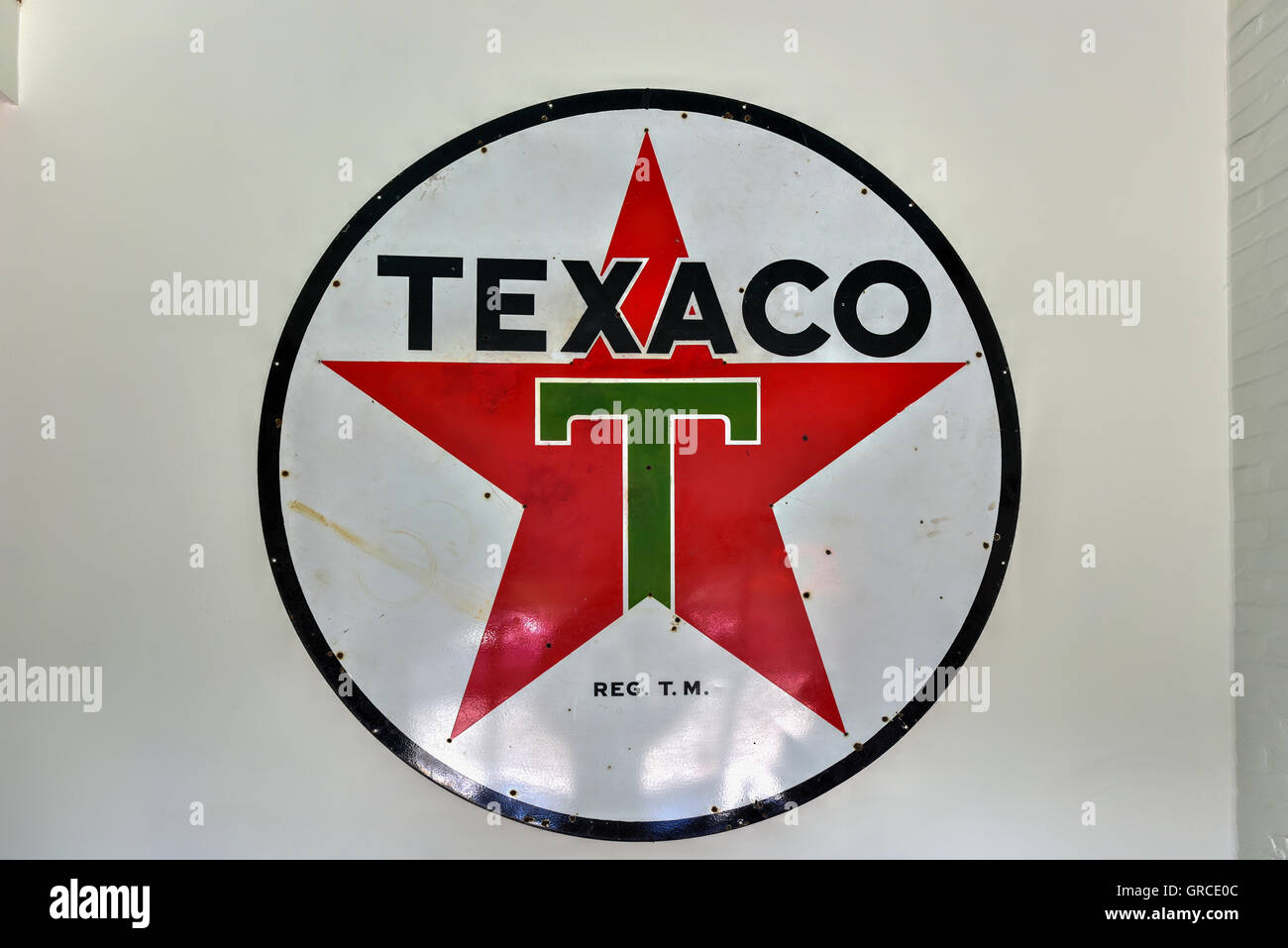 Providence, Rhode Island - Le 21 août 2016 : Signe de Texaco. Texaco, Inc. ("La société Texas') est une filiale de pétrole américain Che Banque D'Images