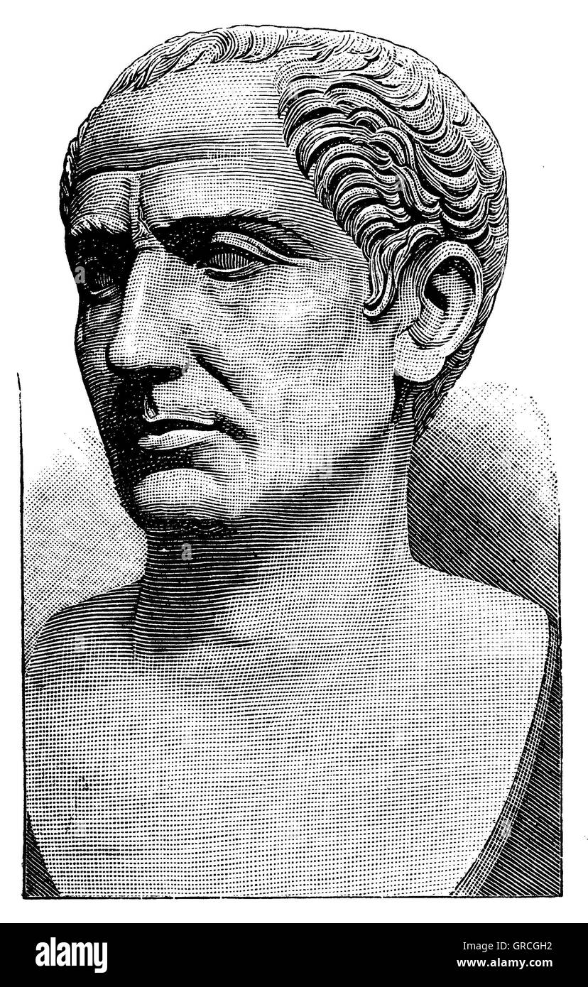 Gaius Julius Caesar (13 juillet 100 avant J.-C. - 15 mars 44 av. J.-C.), leader politique et militaire romain Banque D'Images