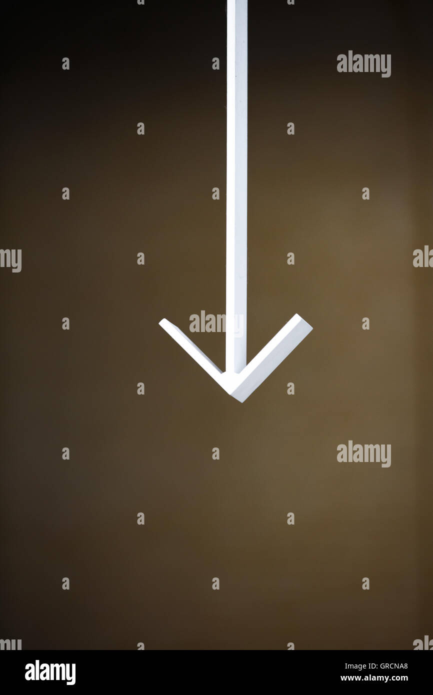 Flèche vers le bas Banque D'Images