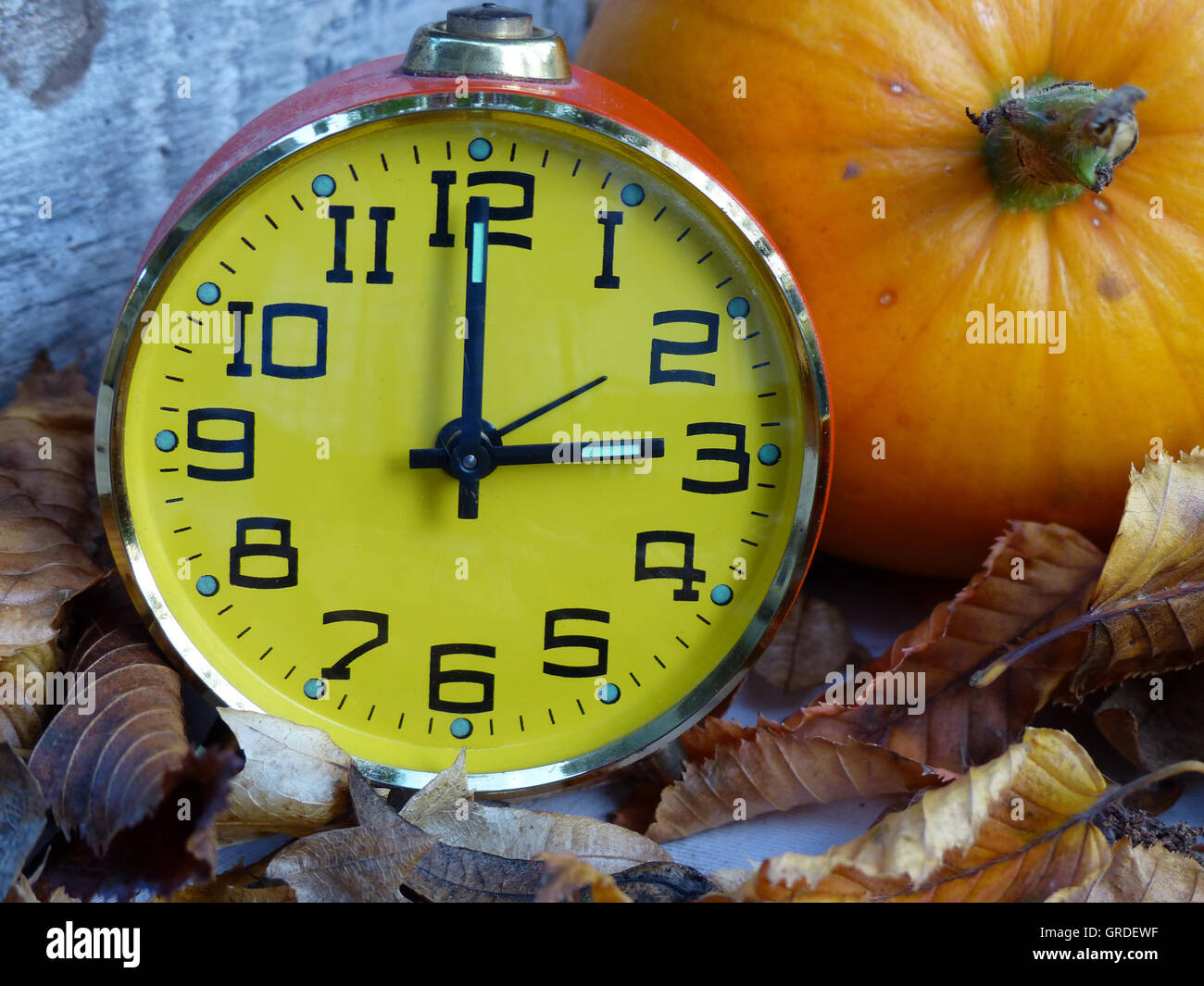 Changement de l'Horloge, temps Daylight-Saving, été, hiver, symbole Banque D'Images