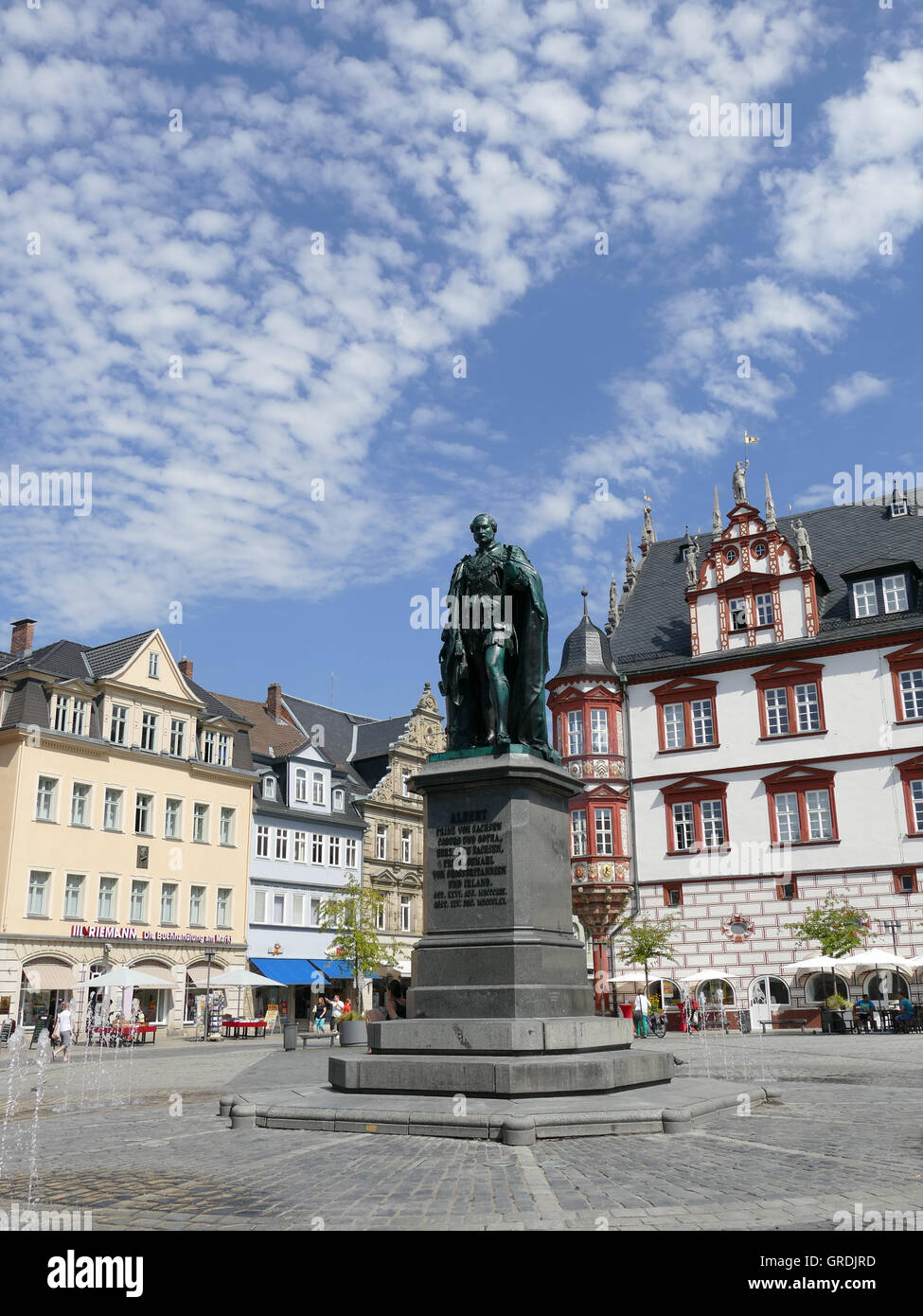 Marché,Coburg avec Prince Albert,Monument Haute-franconie,Prince Albert était le mari de la reine Victoria de grande Banque D'Images