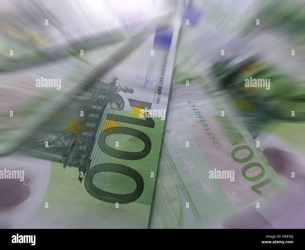 Billets, Flou symbolisant l'Inflation Banque D'Images