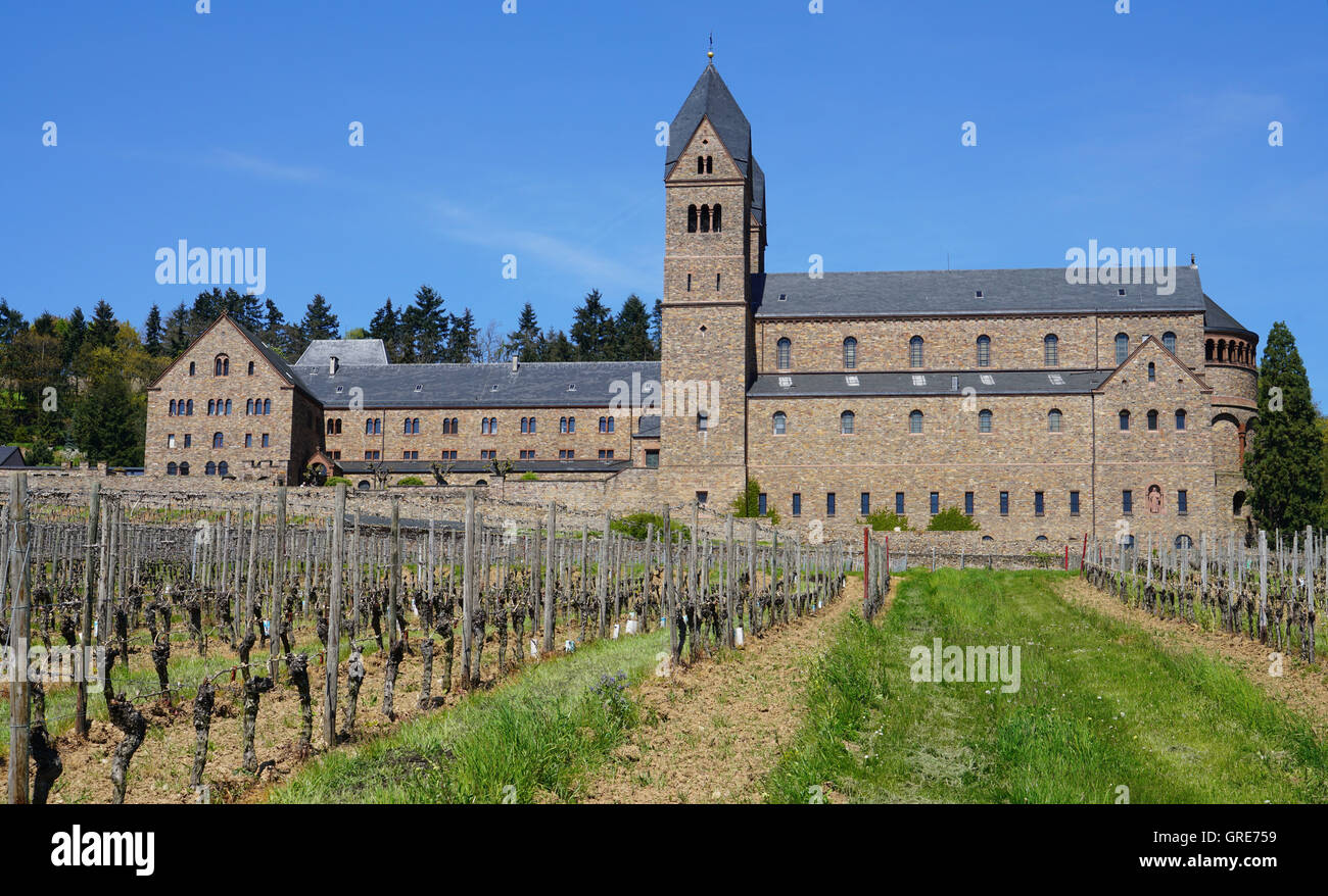 Rue de l'abbaye, Hildegard Eibingen couvent à Rüedesheim Am Rhein, l'Abbaye Bénédictine Banque D'Images