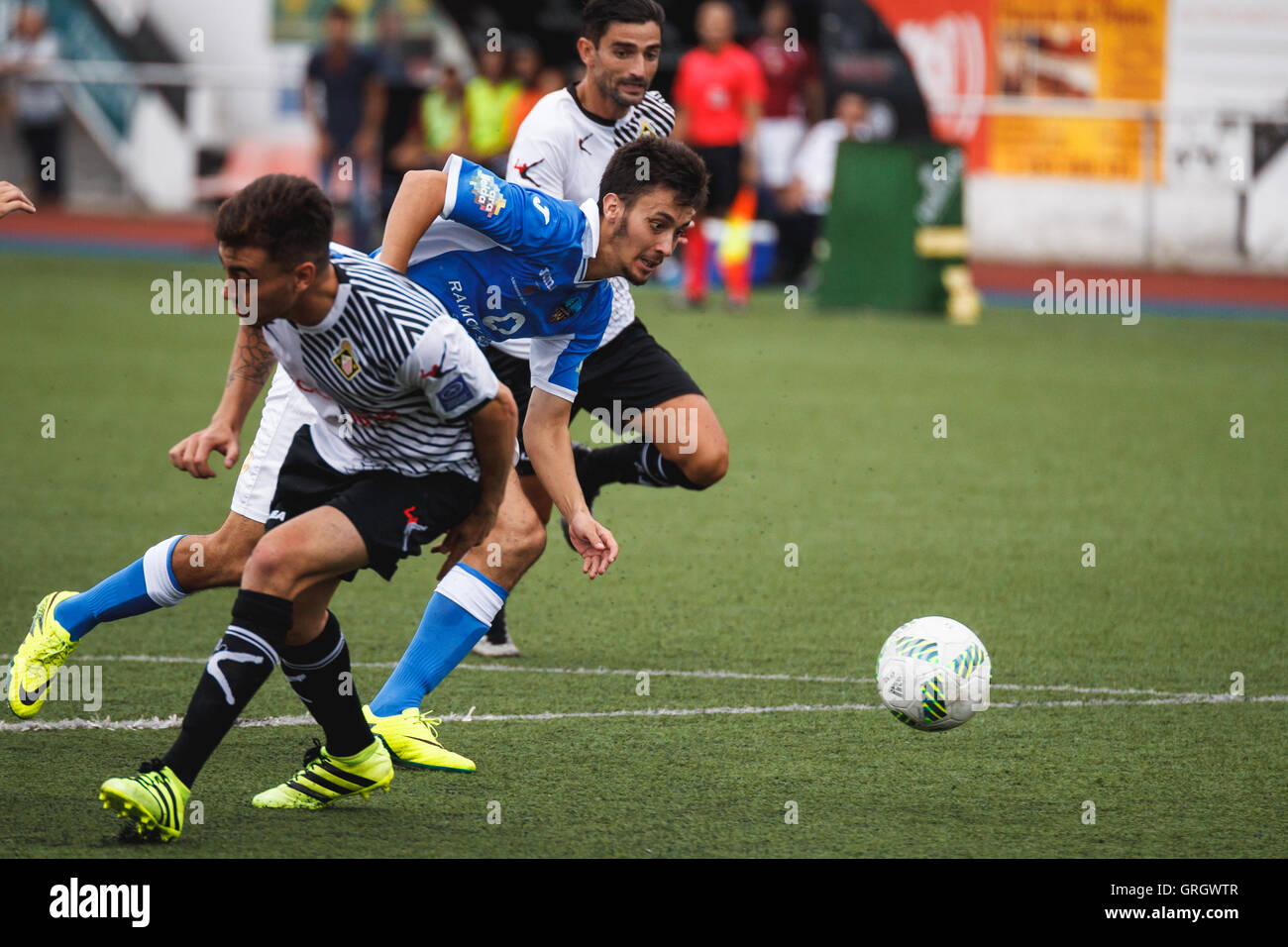7/9/2016. Mieres, Espagne. 2ème série d'Espagnol Copa del Rey match entre Deportivo et caudale Esportiu de Lleida. Banque D'Images