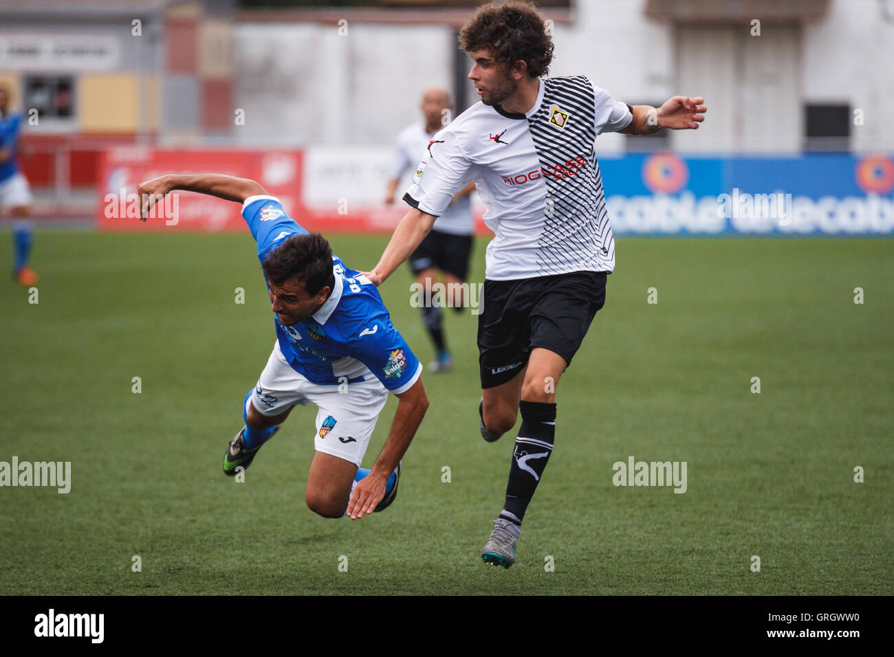 7/9/2016. Mieres, Espagne. 2ème série d'Espagnol Copa del Rey match entre Deportivo et caudale Esportiu de Lleida. Banque D'Images