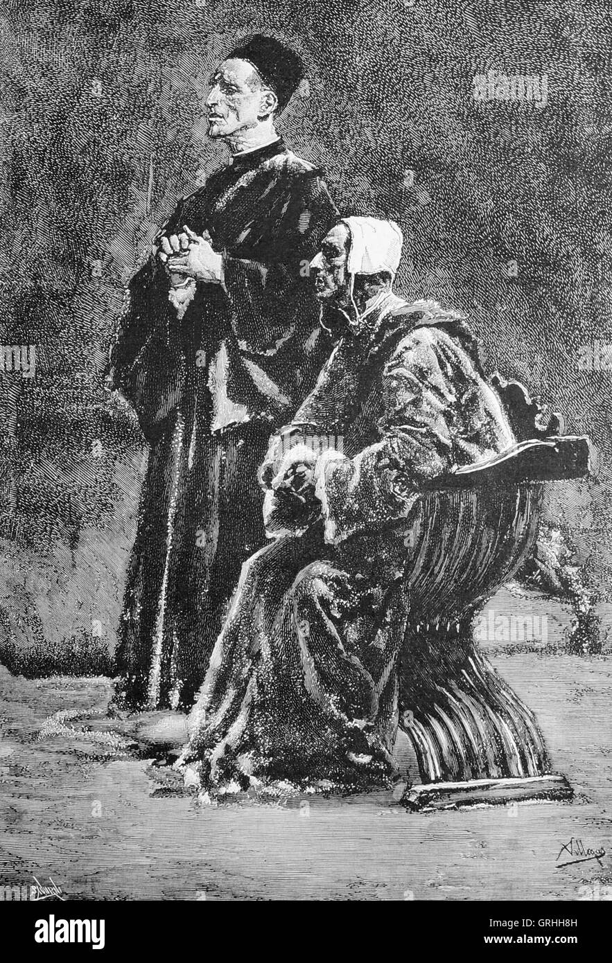 Doge de Venise en Conseil des Dix. La République de Venise, Italie. Dessin de J. Villegas. La Ilustracion Artistica, 1885, l'Espagne. Banque D'Images