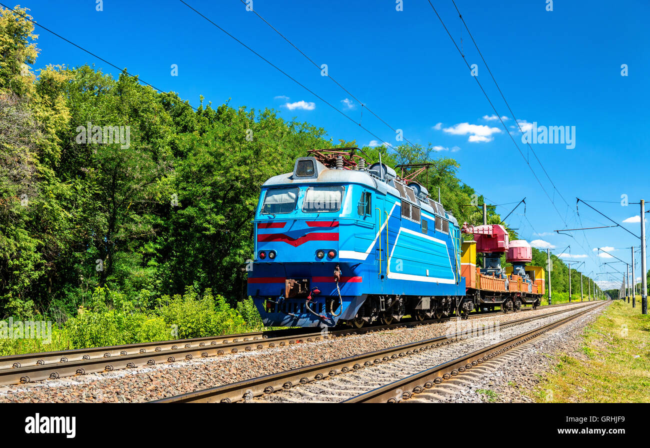 Train d'ingénierie dans la région de Kiev Ukraine Banque D'Images