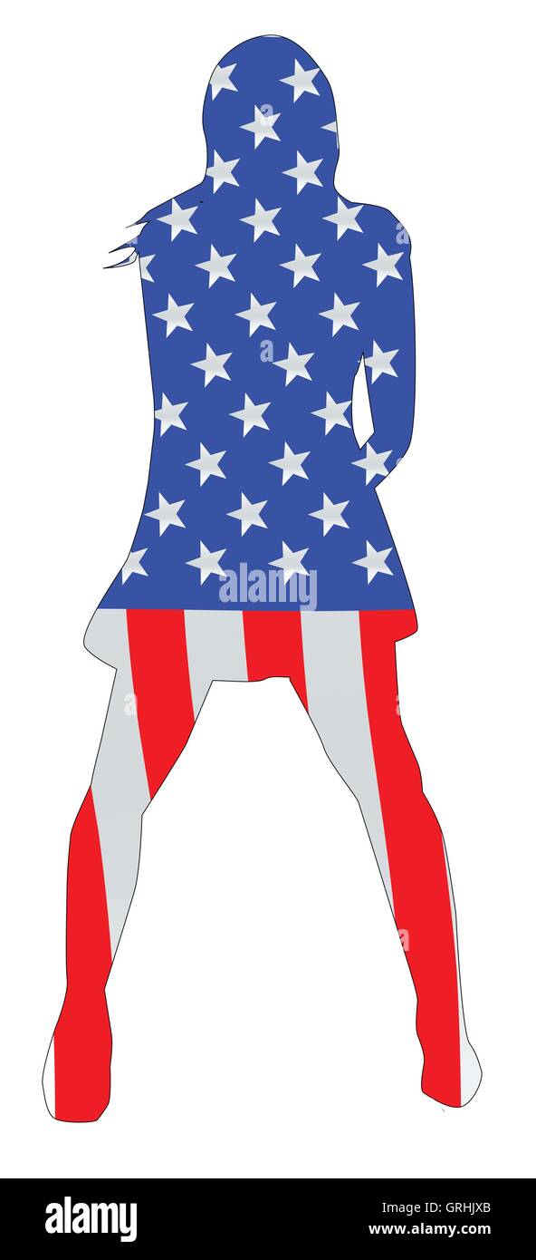 Stars and Stripes Girl Illustration de Vecteur