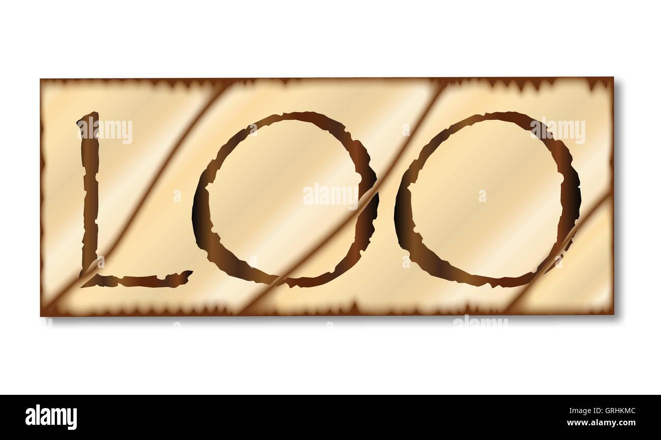 Signe de Loo en bois Illustration de Vecteur Signe de Loo en bois Illustration de Vecteur