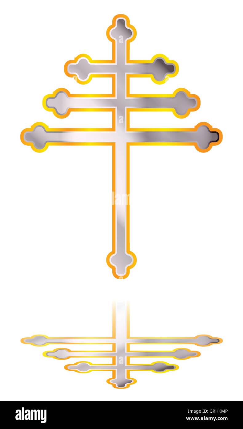 Croix chrétienne maronite reflet Illustration de Vecteur