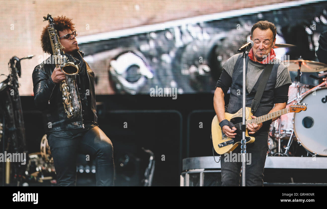 Bruce Springsteen joue au concert MTV à la Ricoh Arena de Coventry Banque D'Images