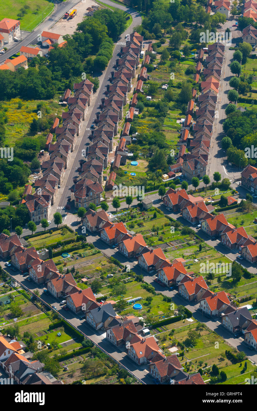 Moselle (57), Freyming Merlebach, citer miniere Hochwald (vue aerienne) // France, Moselle (57), Freyming Merlebach, mineurs de charbon Banque D'Images