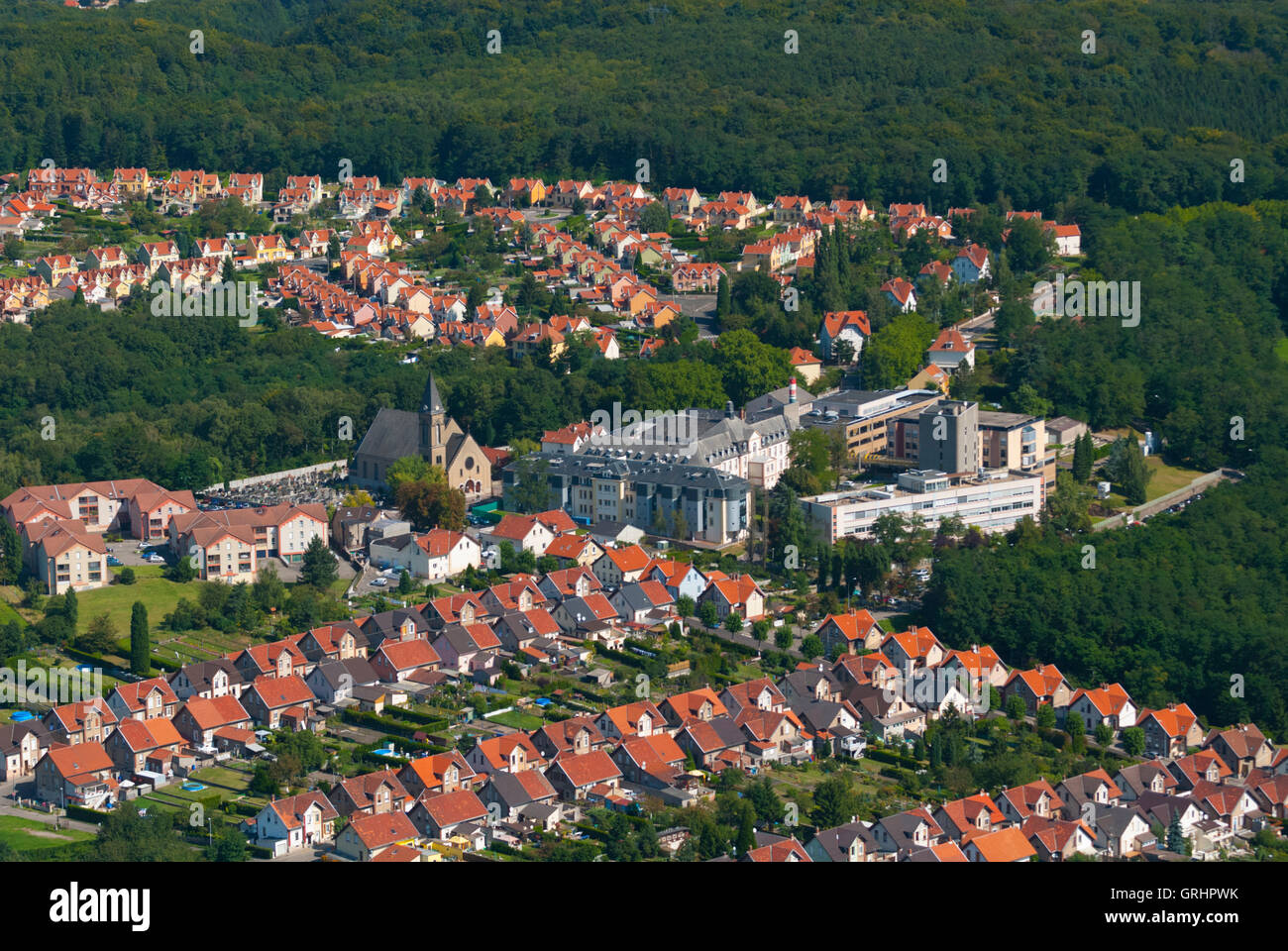 Moselle (57), Freyming Merlebach, citer miniere Hochwald (vue aerienne) // France, Moselle (57), Freyming Merlebach, mineurs de charbon Banque D'Images