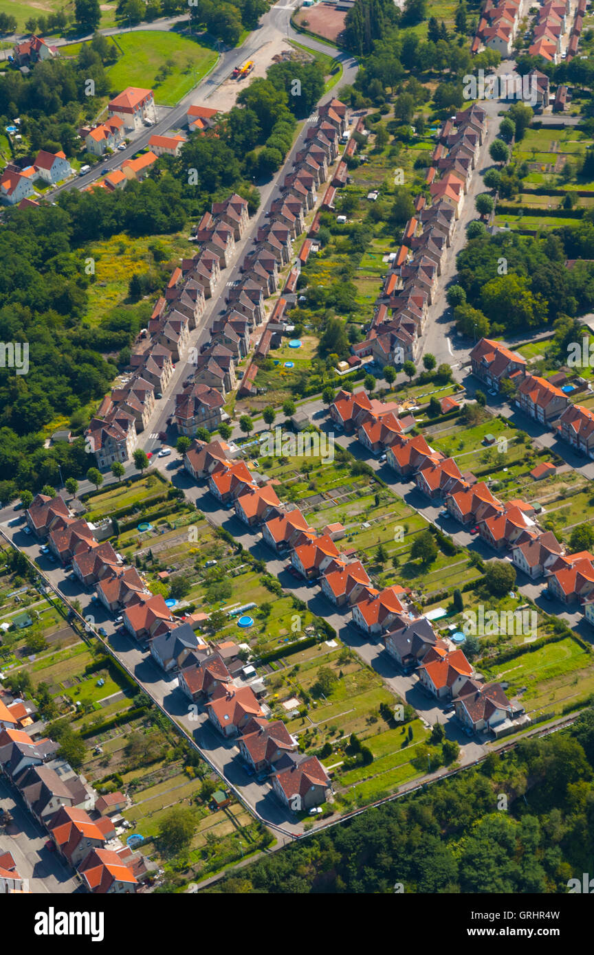 Moselle (57), Freyming Merlebach, citer miniere Hochwald (vue aerienne) // France, Moselle (57), Freyming Merlebach, mineurs de charbon Banque D'Images