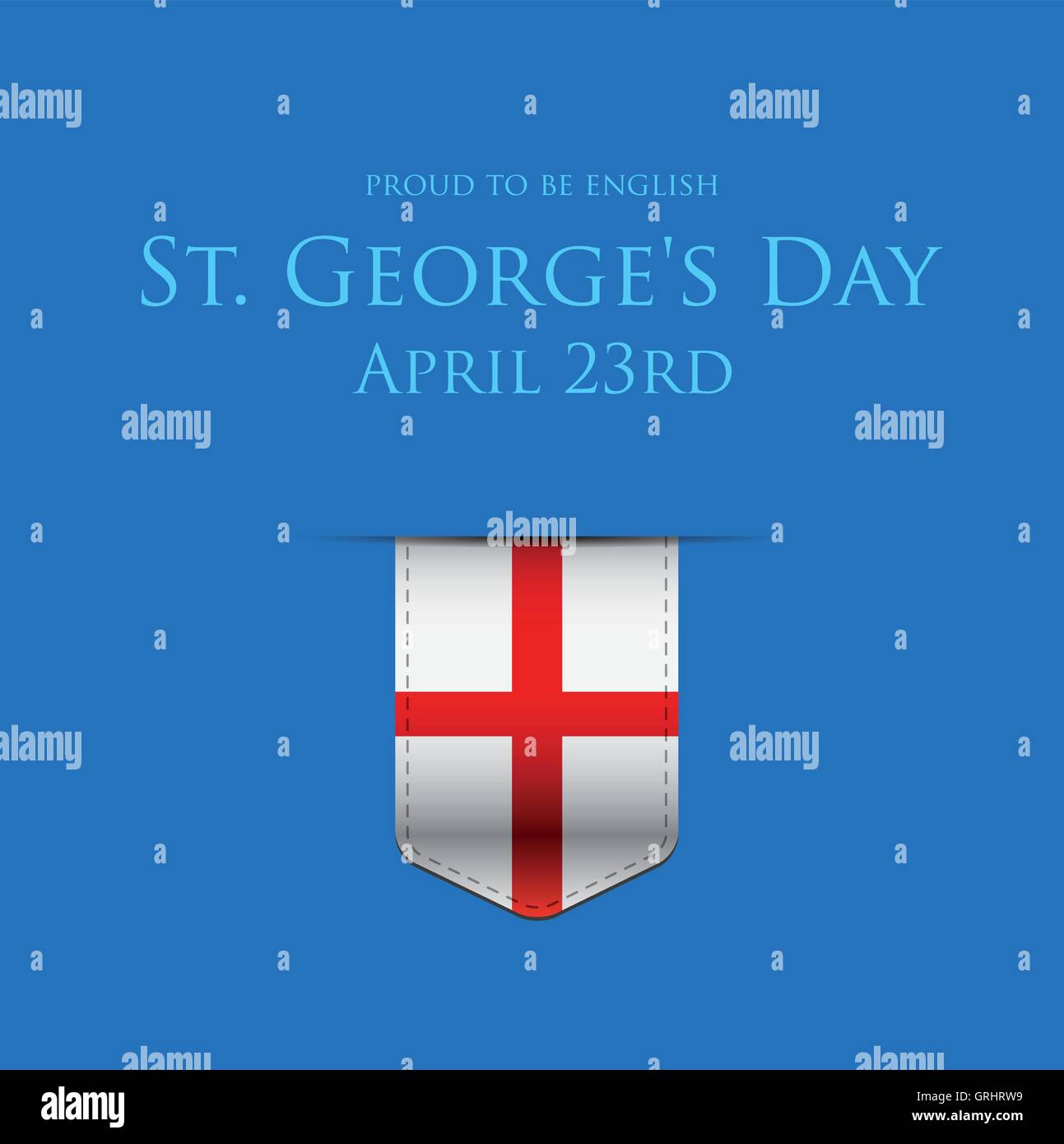 St George Day drapeau angleterre bannière ou affiche de ruban Illustration de Vecteur