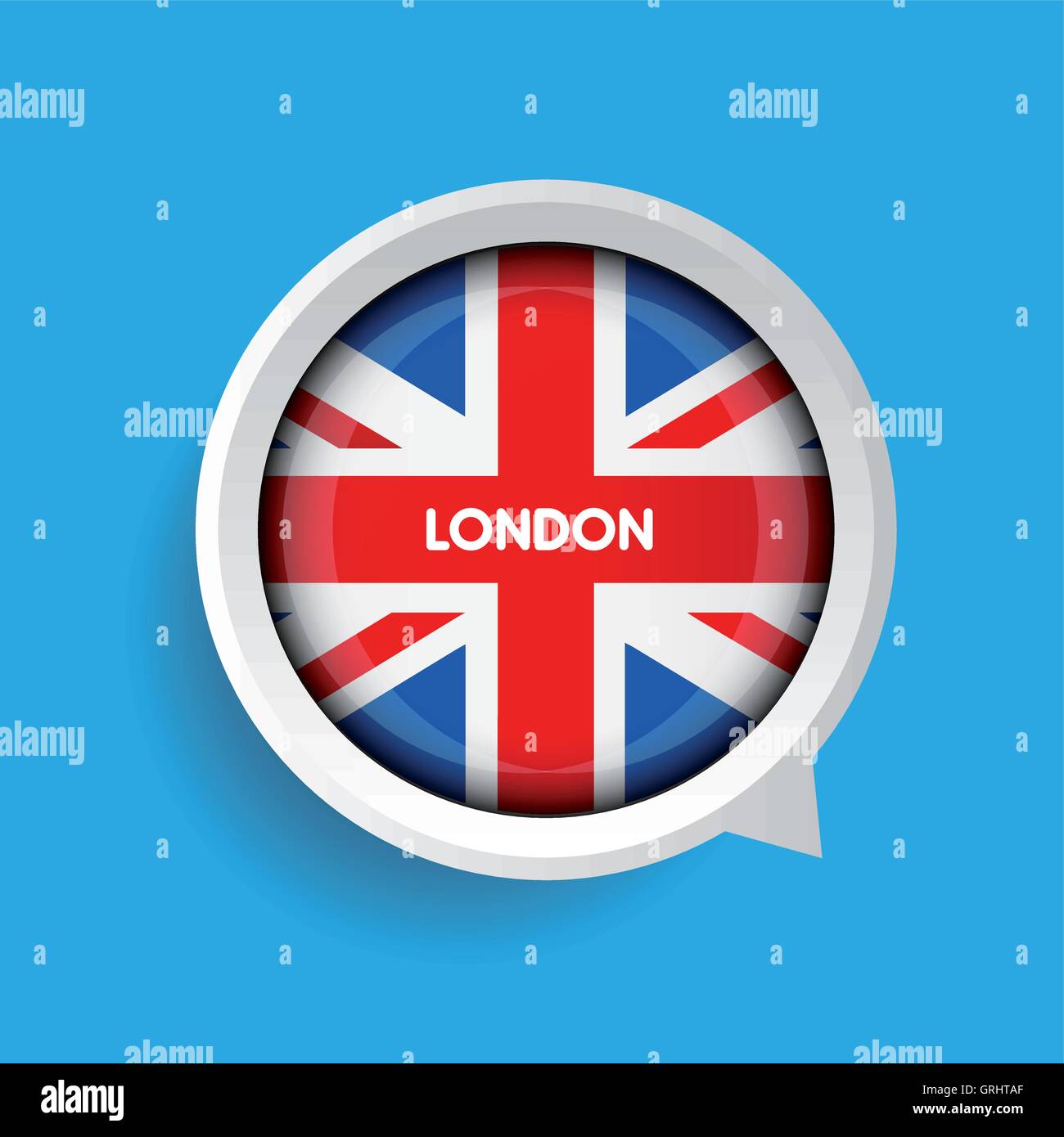 Vector - Londres Royaume-Uni et bouton drapeau Illustration de Vecteur