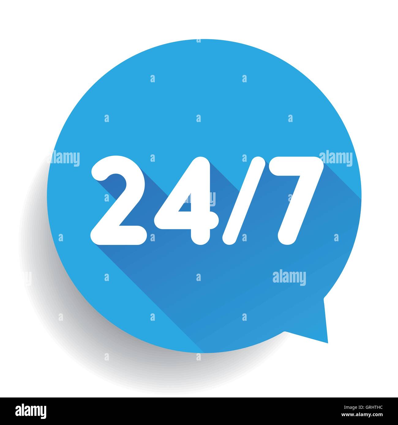 24 7. l'icône ouvrir 24 heures par jour et 7 jours par semaine Illustration de Vecteur