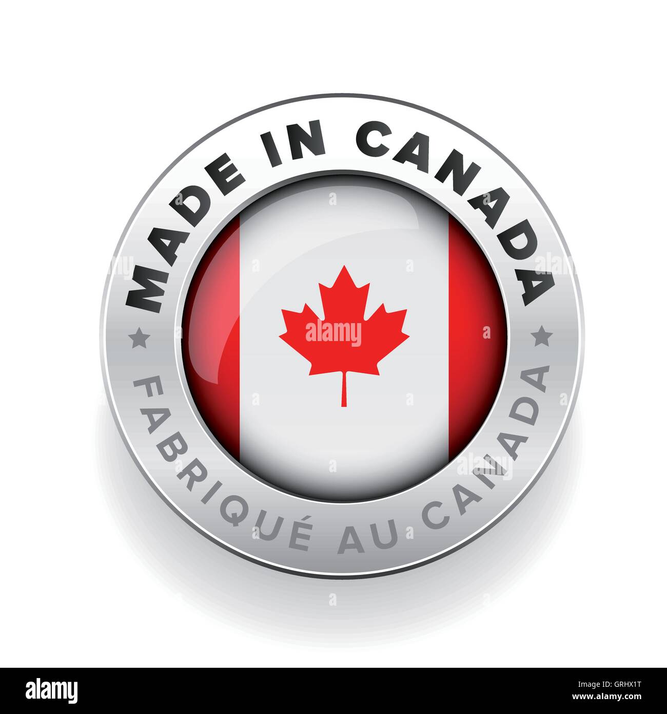 Bouton fabriqué au Canada Illustration de Vecteur