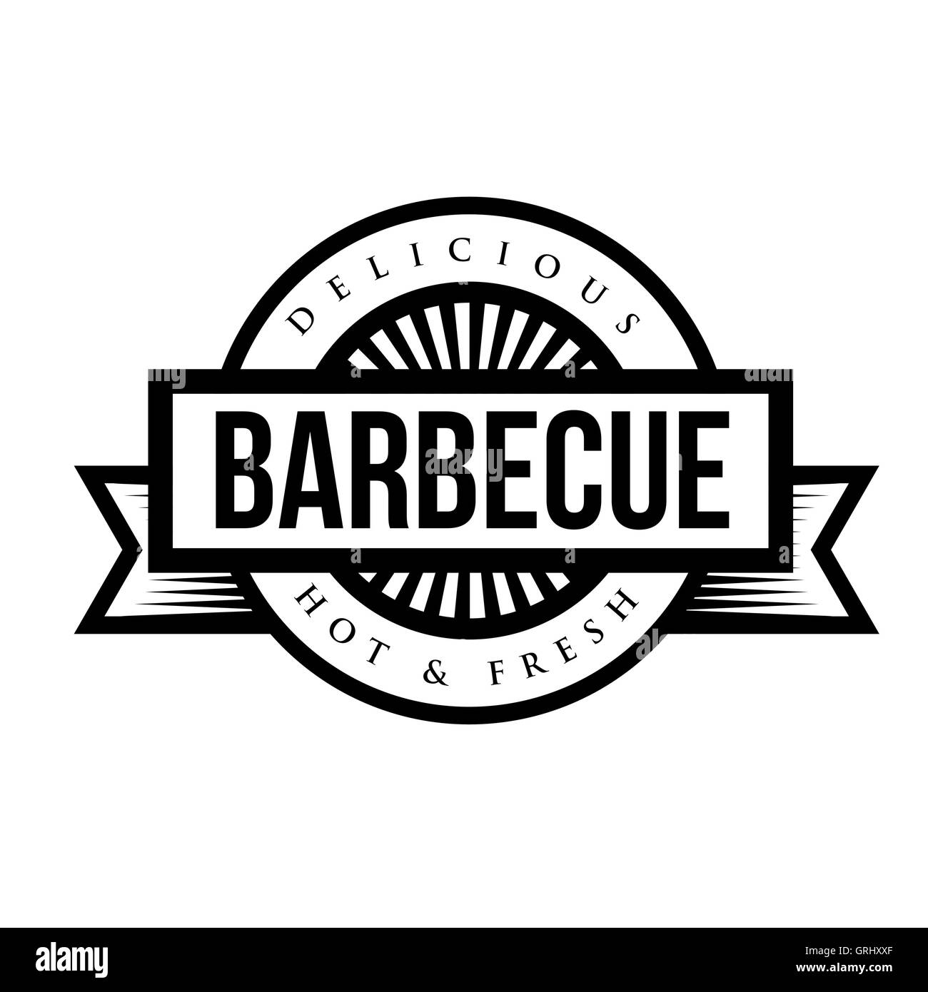 Menu BBQ Barbecue style Vintage Stamp Illustration de Vecteur