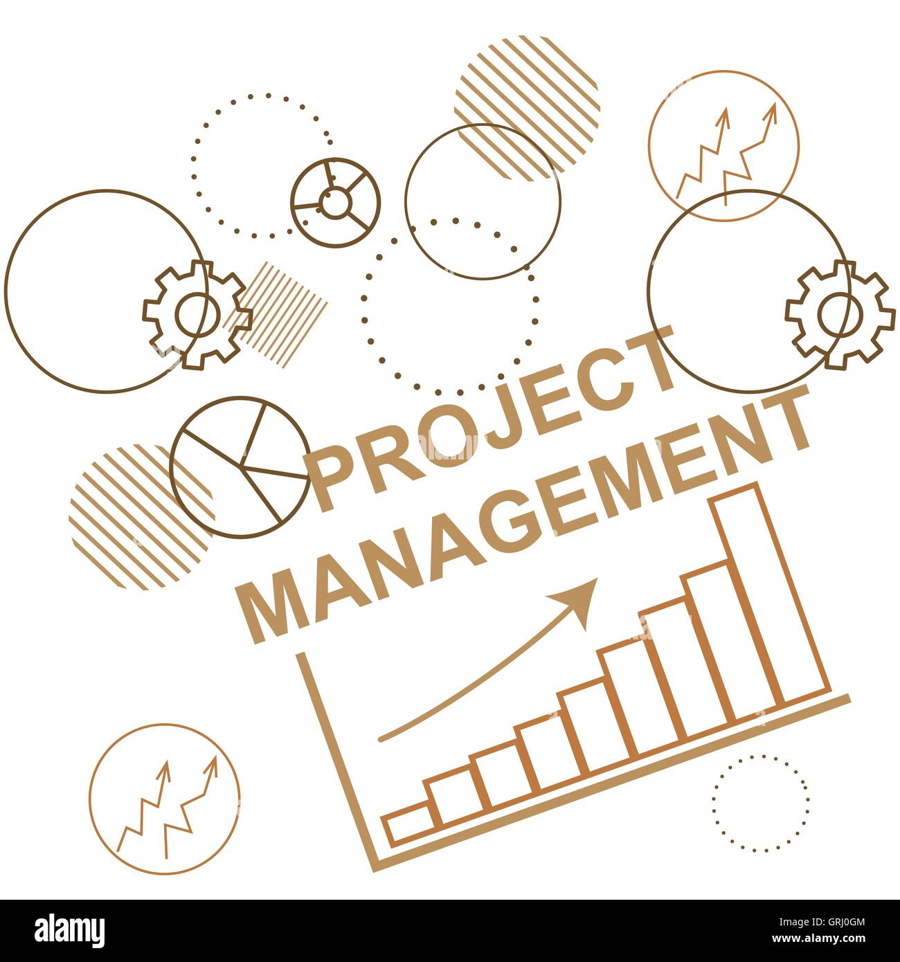 Historique de la gestion de projet, processus de planification des activités. L'Abstraction. Vector Illustration de Vecteur