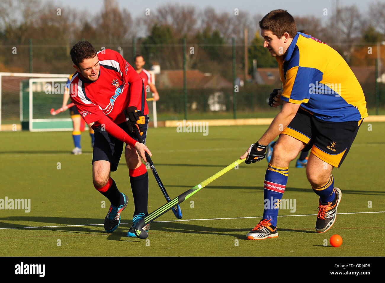 Upminster HC 3e XI XI, Chelmsford vs 3e Ligue de hockey de l'Est à la société Coopers et Coborn School, Upminster, Angleterre le 23/01/2016 Banque D'Images