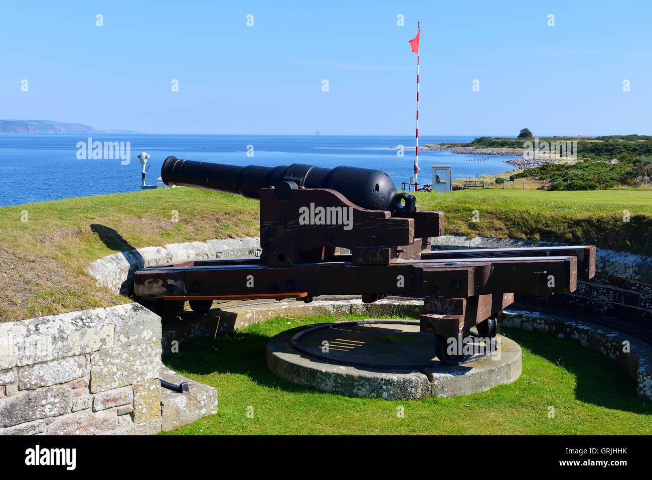 Cannon sur duc de Cumberland dans la bastion Fort George sur la côte de Moray, Highland, Scotland Banque D'Images