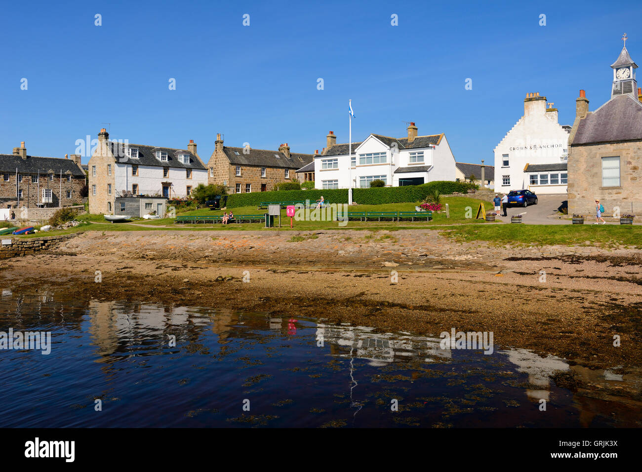 Village de Findhorn sur côte de Moray, Grampian, Ecosse Banque D'Images