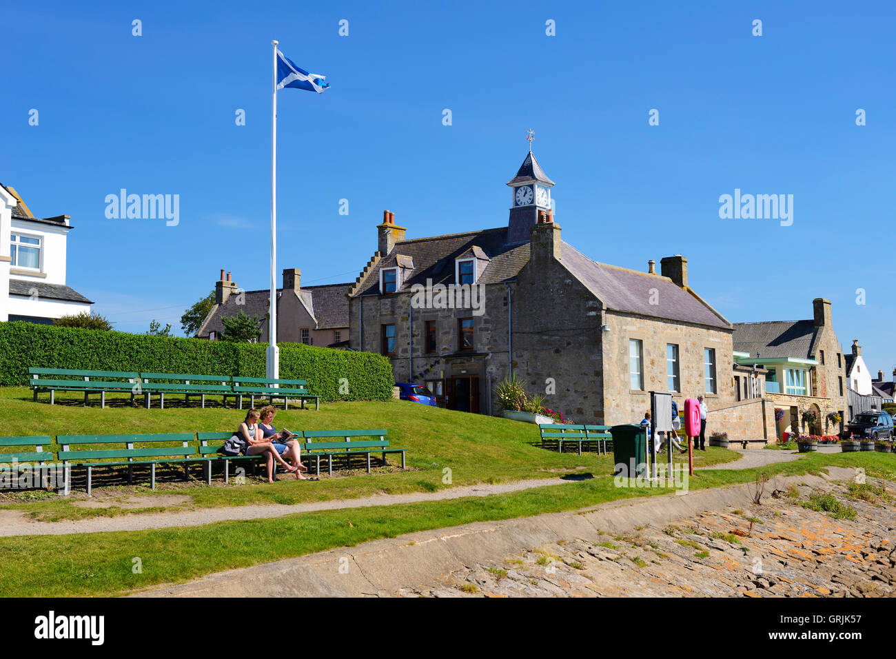 Village de Findhorn sur côte de Moray, Grampian, Ecosse Banque D'Images