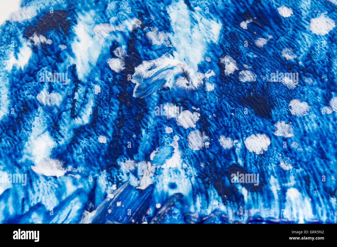 Photo de l'aquarelle bleu texture avec les coups de pinceau Banque D'Images
