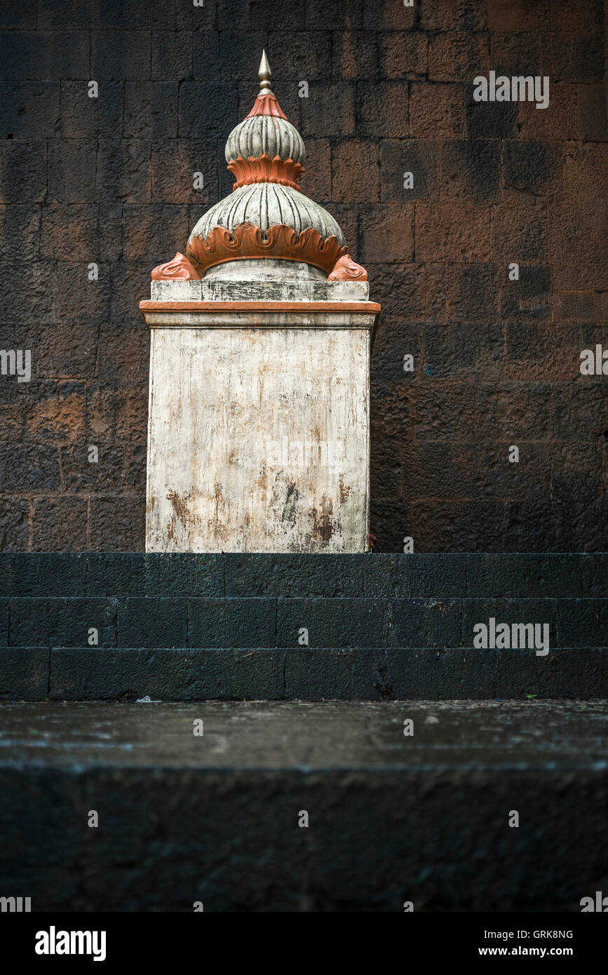 Sur une pierre du Temple de briques, de l'Inde Banque D'Images