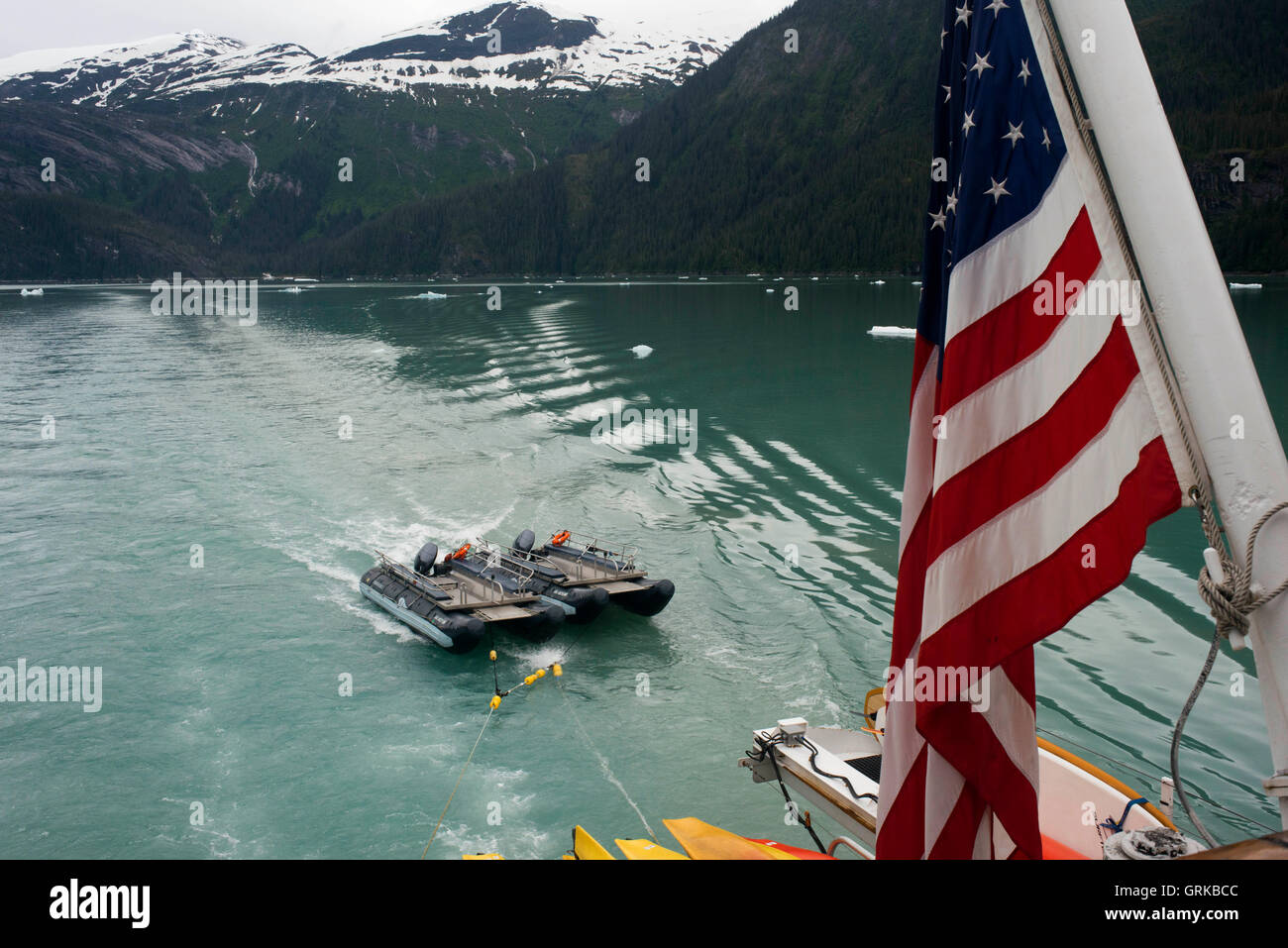 Retour de Safari croisière Endeavour à gués la terreur, Endicott Arm, la Forêt Nationale Tongass, Alaska, USA. Le 49e État, le plus grand Banque D'Images