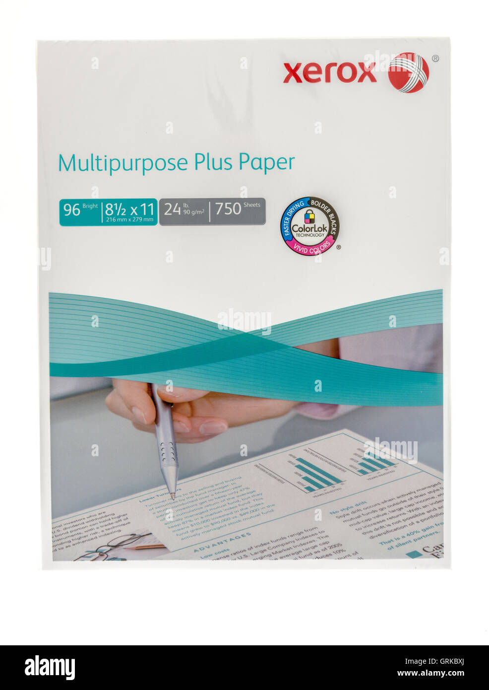 Winneconne, WI - 21 août 2016 : Forfait de l'imprimante Xerox sur un fond isolé. Banque D'Images