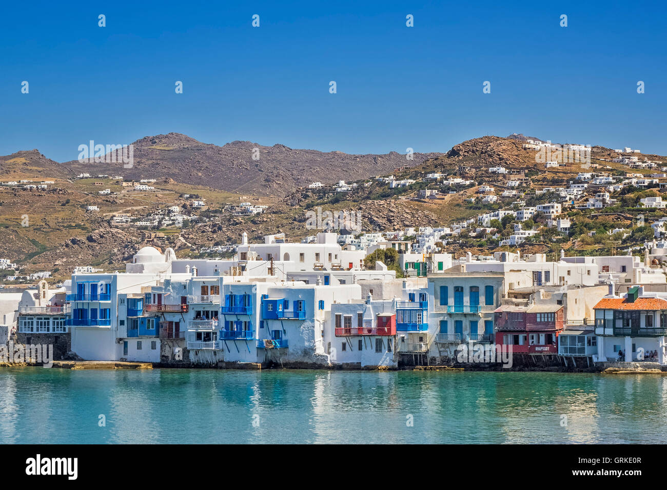 La petite Venise de Mykonos Mykonos Grèce Banque D'Images