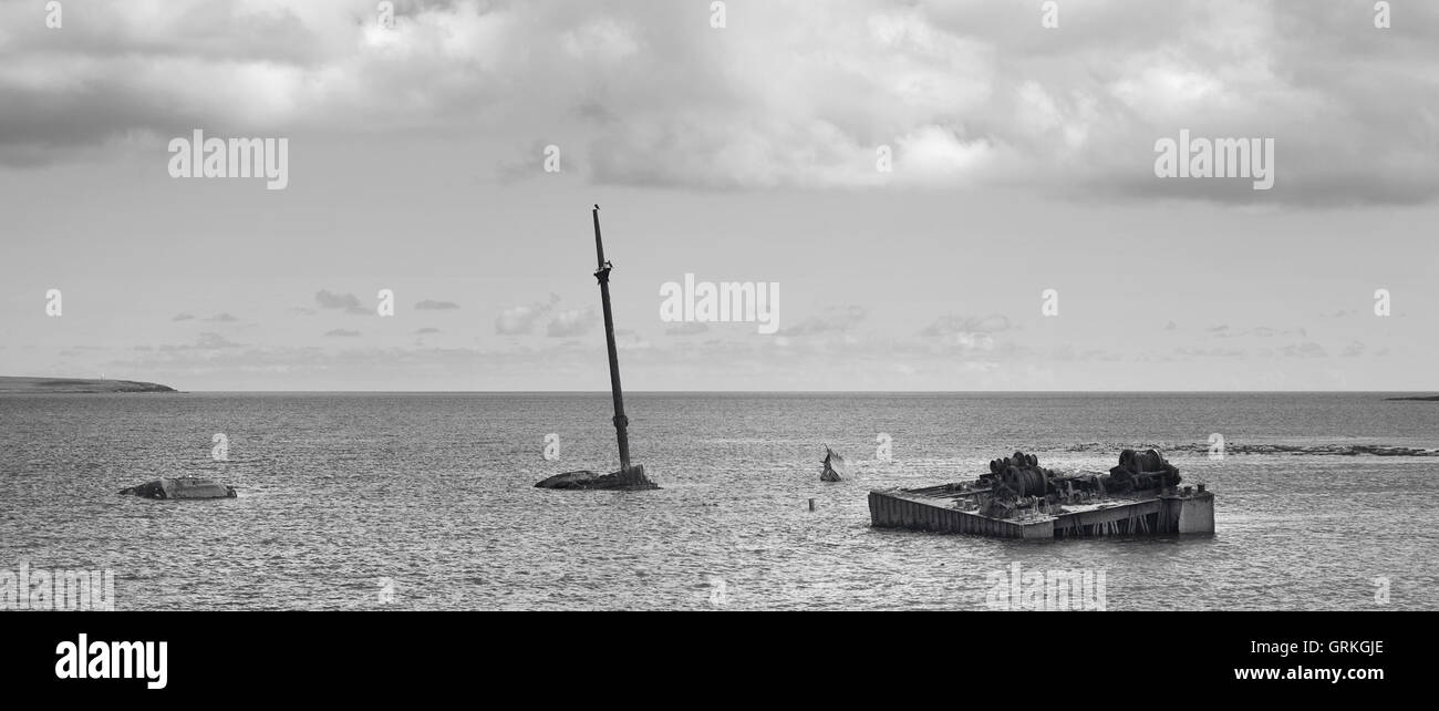 Naufrage à chaussée Churchill. Skapa Flux. Les Orcades. L'Écosse. UK Banque D'Images