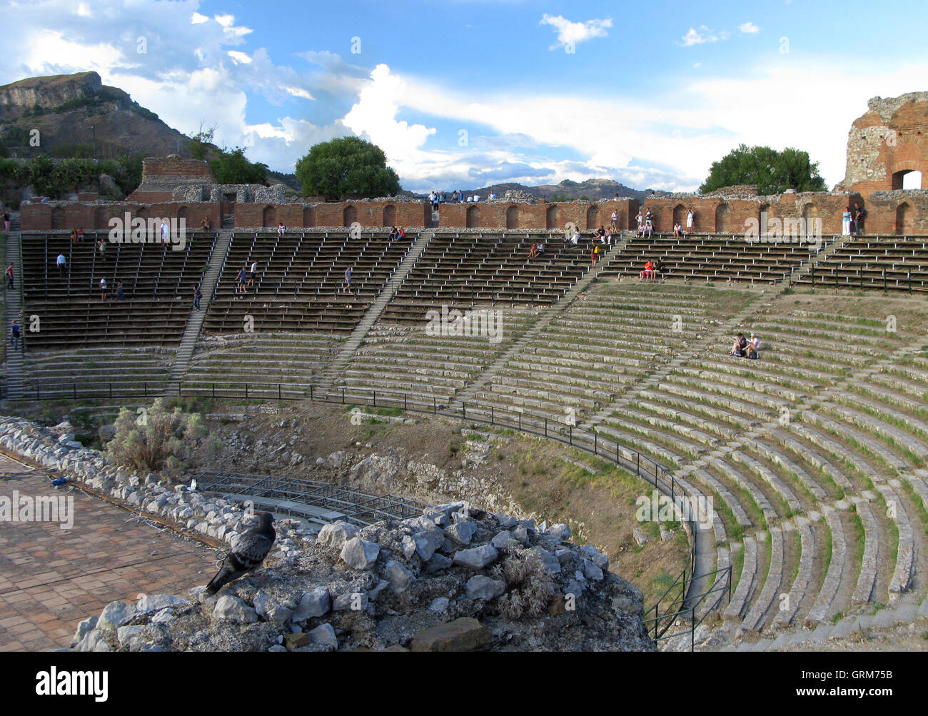Théâtre grec, Taormina, Sicile Banque D'Images