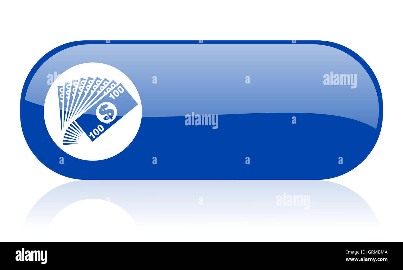 Bleu brillant argent web icône Banque D'Images