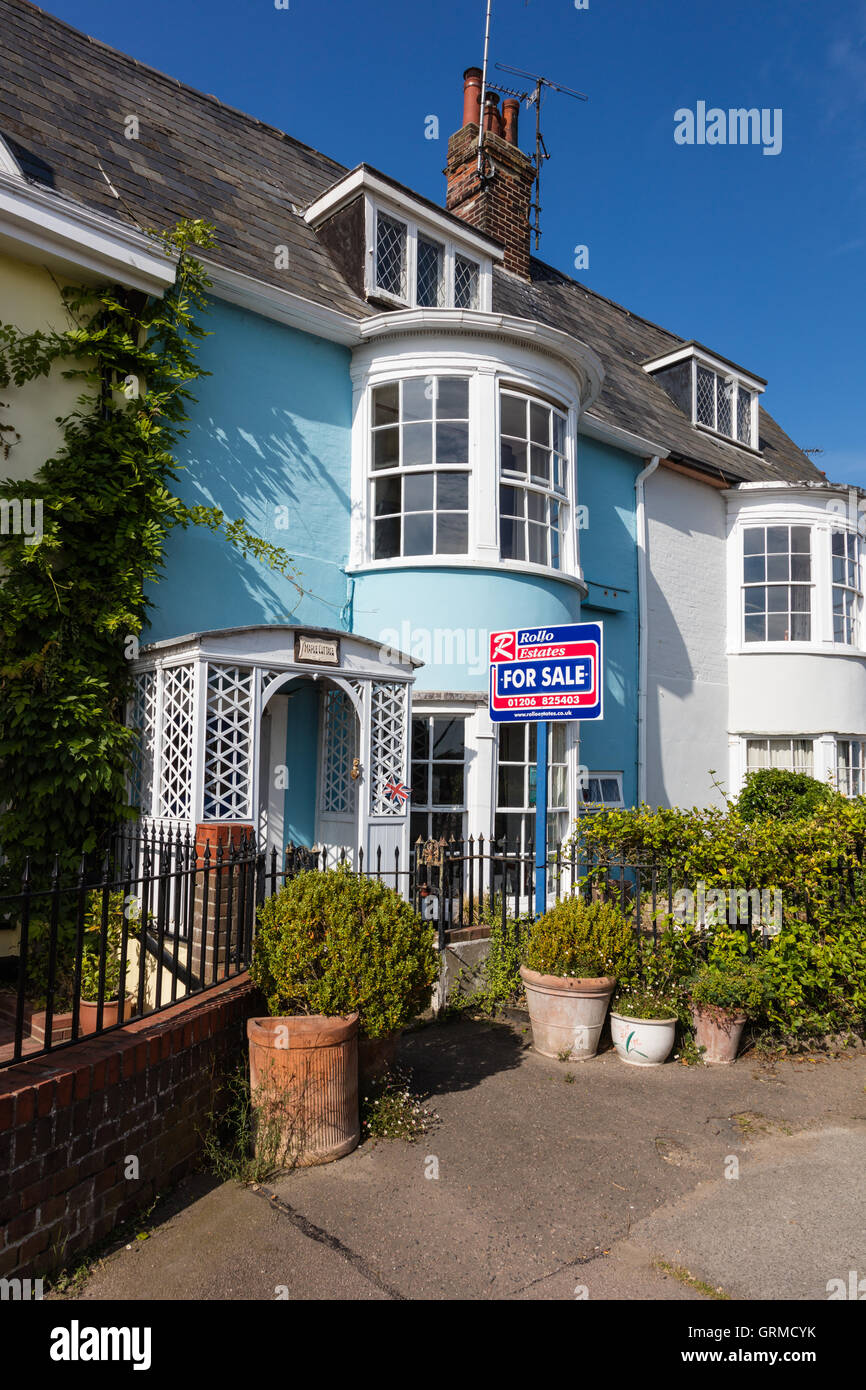 Agréable terrasse cottages en Wivenhoe, un pour la vente, l'Essex, UK Banque D'Images