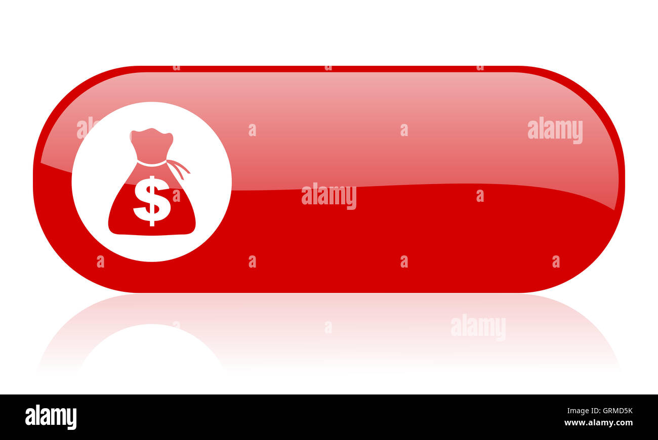 L'icône rouge brillant argent web Banque D'Images