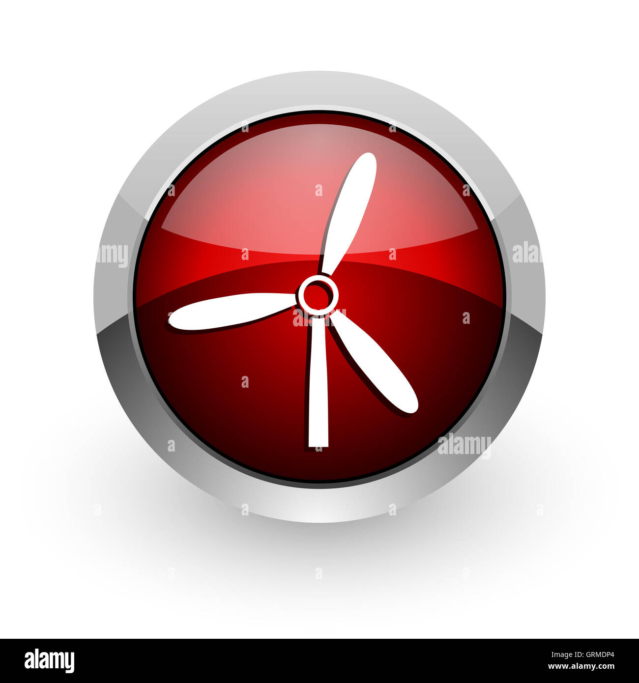 Moulin de cercle rouge brillant web icon Banque D'Images