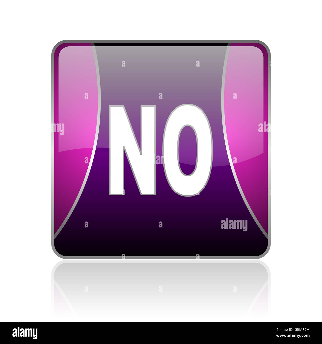 Aucune icône glossy web carré violet Banque D'Images