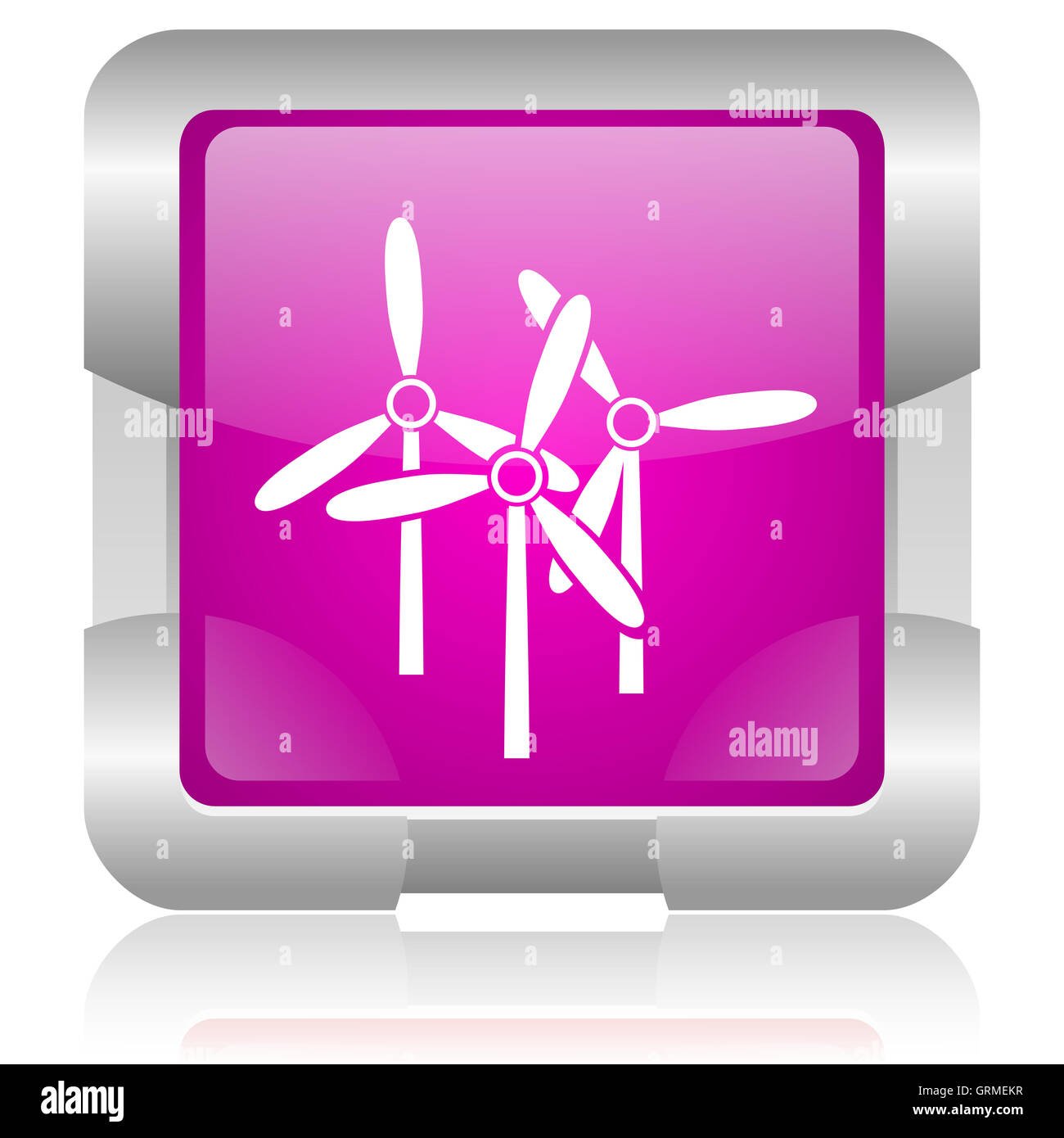Moulin carré rose glossy web icon Banque D'Images