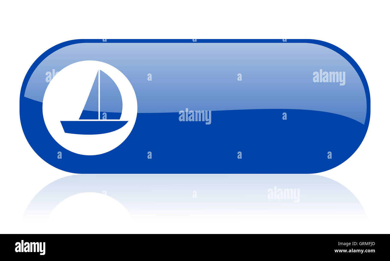 L'icône bleu brillant web yacht Banque D'Images