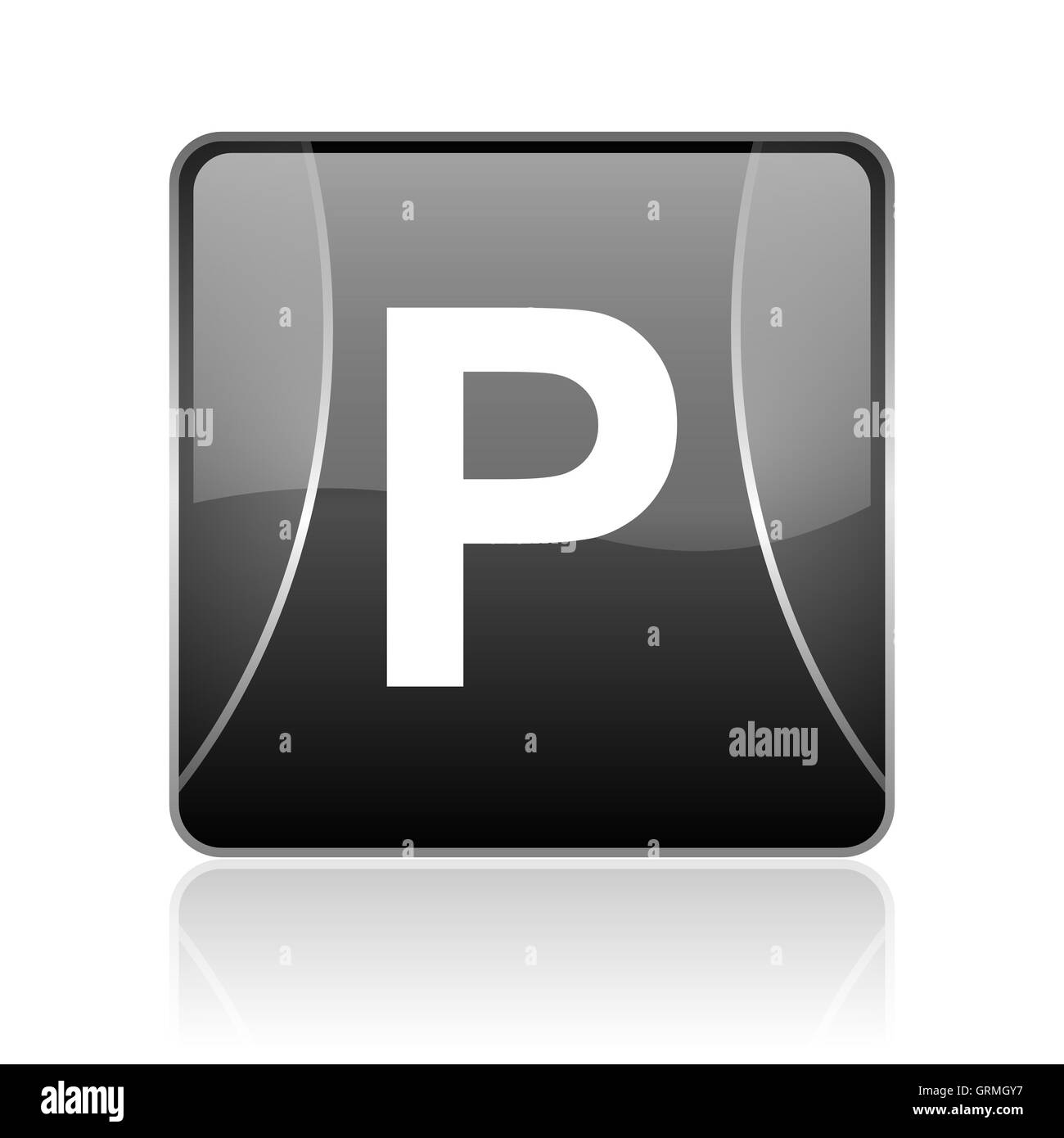 Carré noir brillant parc web icône Banque D'Images