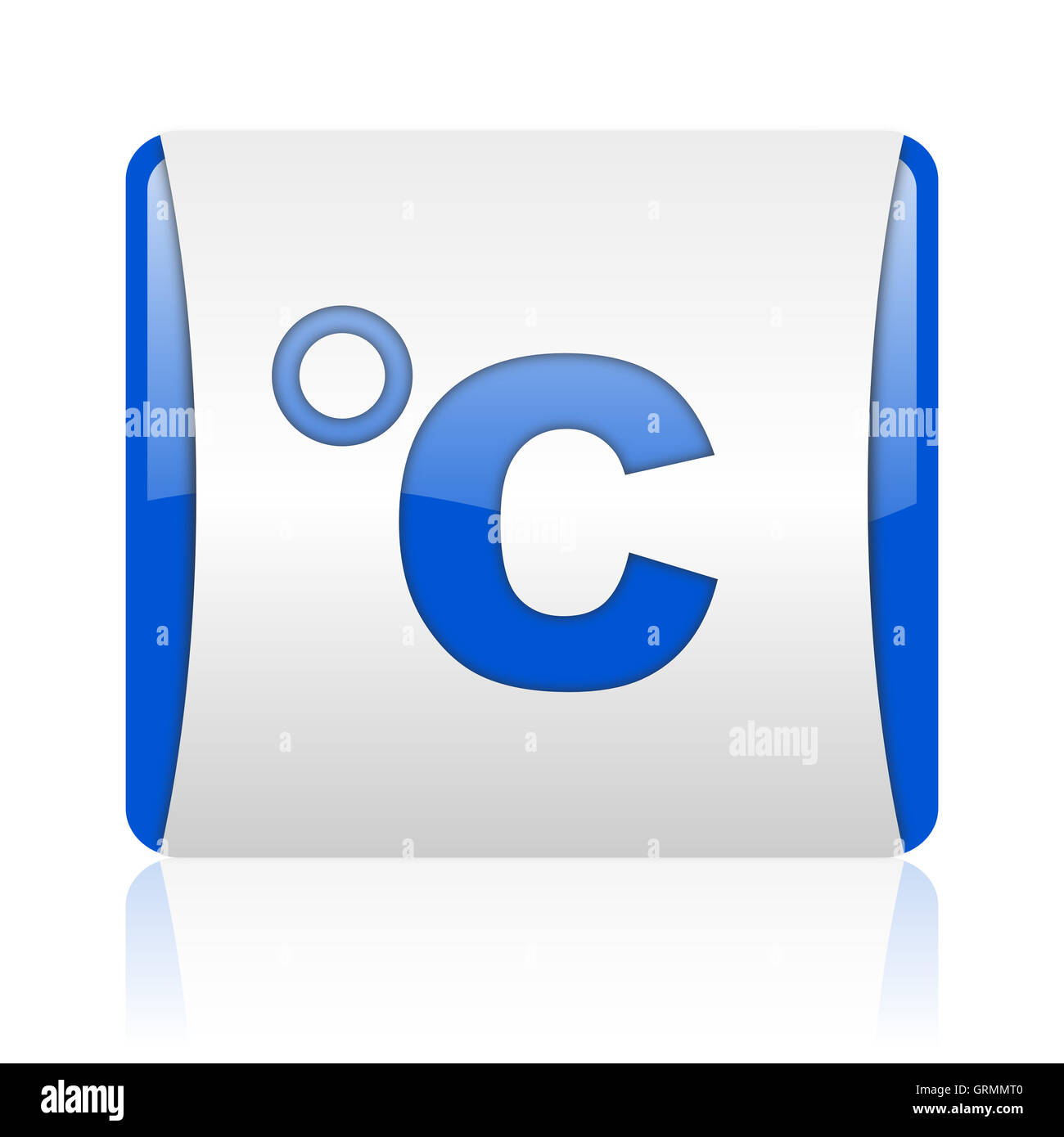 C Icône brillant web blue square Banque D'Images