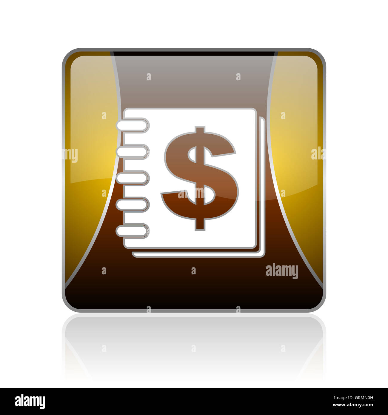 Carré doré brillant argent web icône Banque D'Images