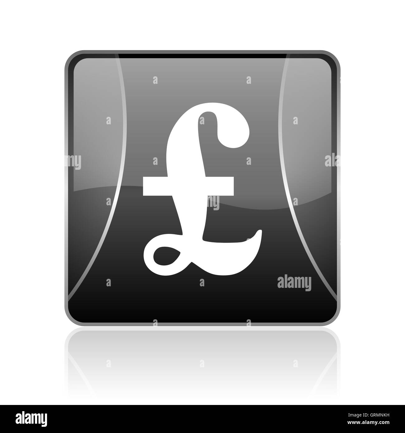 Carré noir brillant livre web icône Banque D'Images