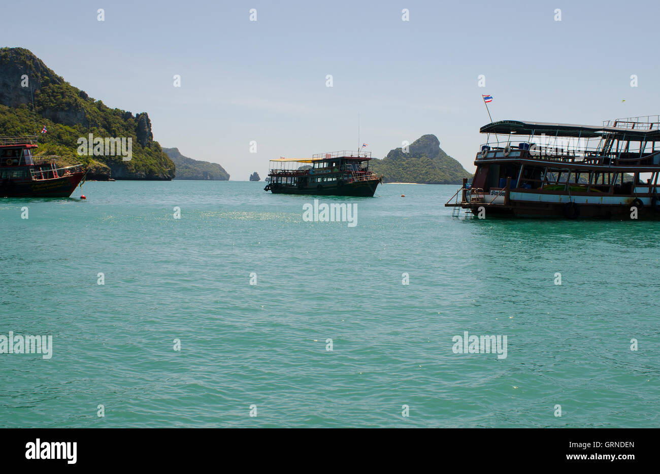 Iles de rêve dans le Parc Maritime d'Ang Thong, près de Koh Samui, Thaïlande Banque D'Images