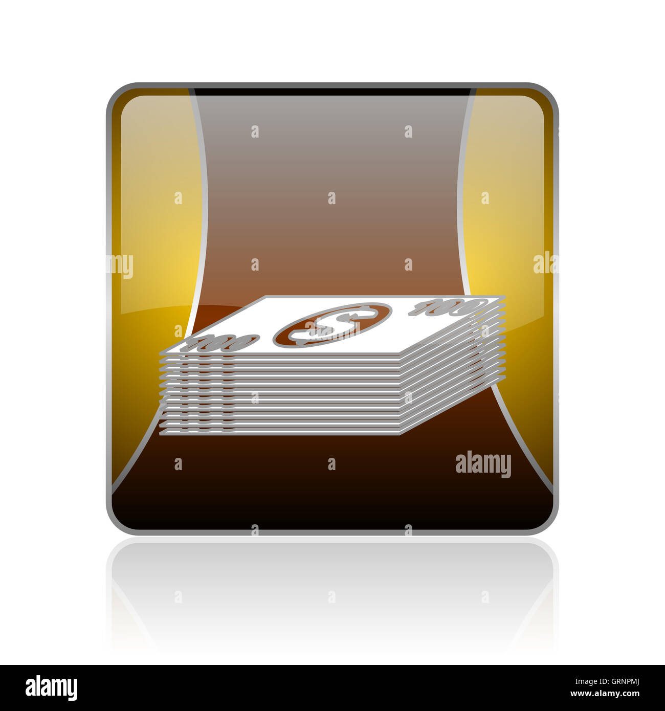 Carré doré brillant argent web icône Banque D'Images